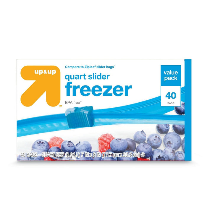 Slider Quart Freezer Bags - 40ct - Up&Up&