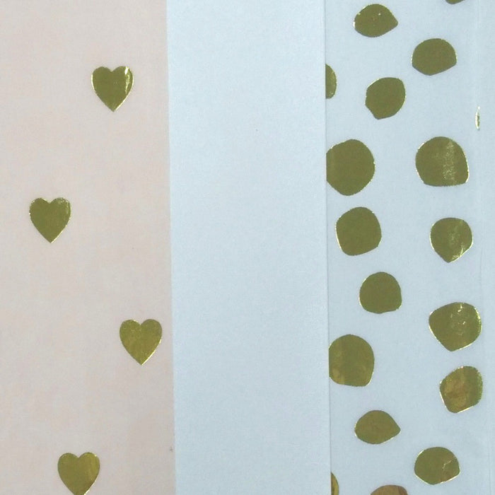 Metallic Hearts Banded Tissue Paper - Spritz