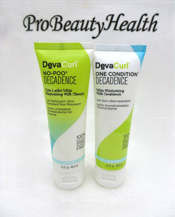 DEVACURL DECADENCE NO-Poo Cleanser & ONE Condition 1.5 oz Duo! Travel Size!