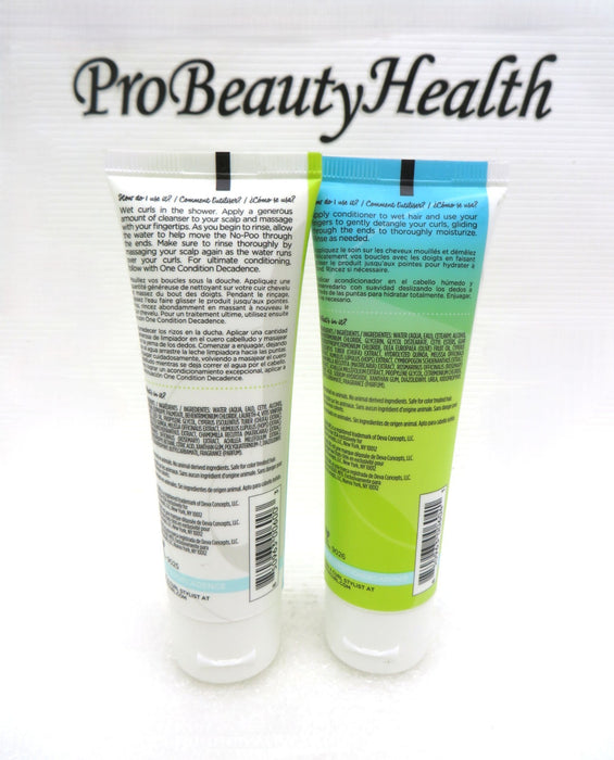 DEVACURL DECADENCE NO-Poo Cleanser & ONE Condition 1.5 oz Duo! Travel Size!