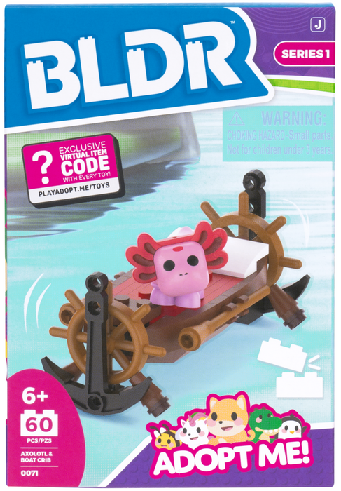 Adopt Me Axolotl With Boat Pet Bed Small Building Set