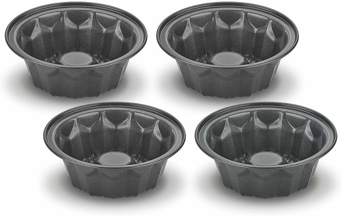 Cuisinart 086279084842 4-pc Mini Bundt Pan Set, Small, Black