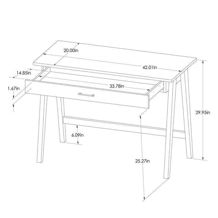 Paulo Wood Writing Desk with Drawer White Wash - Project 62 (LOCAL PICKUP ONLY)