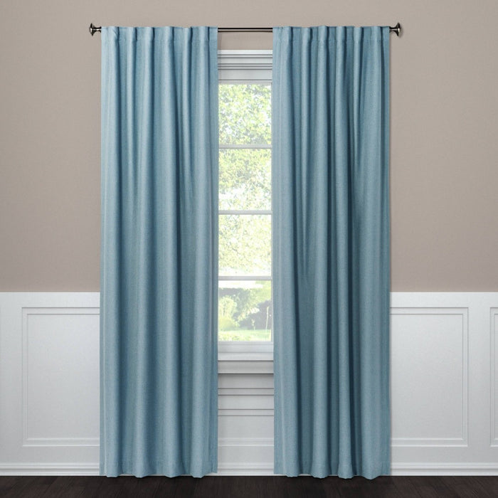 63"x50" Blackout Curtain Panel Small Check Blue - Threshold