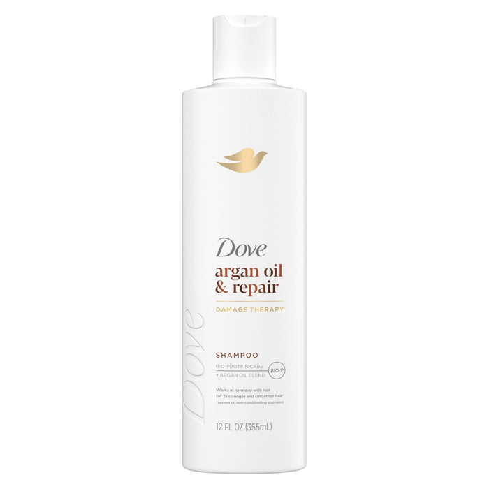 Dove Shampoo Argan Oil & Repair For Fine Hair With Bio-Protein Care Technology And Argan Oil Blend 12 Fl Oz