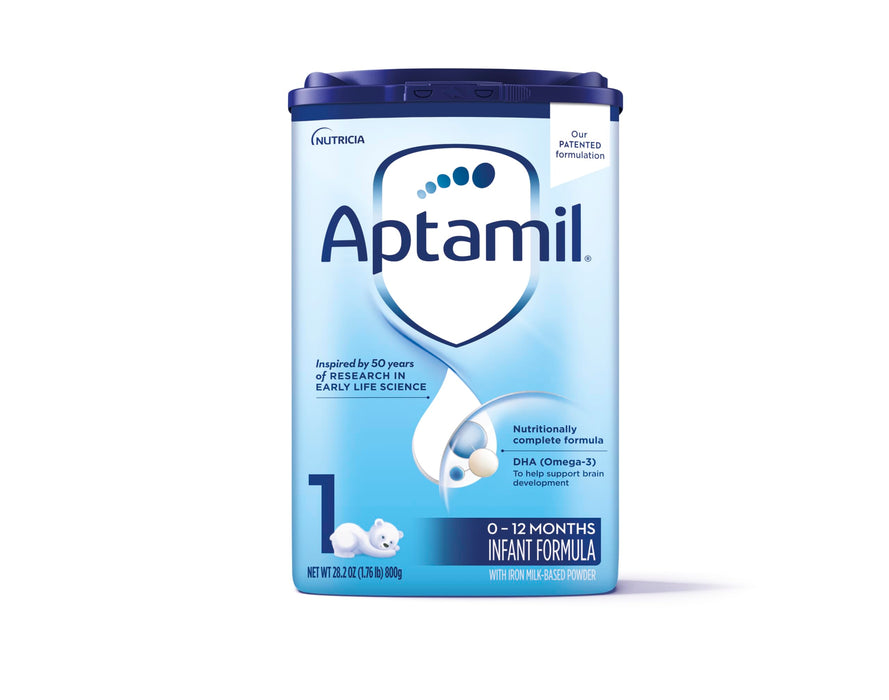 Aptamil Stage 1 Baby Formula, Milk Based Powder Infant Formula With DHA, Omega 3 & Prebiotics, 1.76 Pound (Pack Of 1)