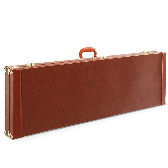 Ktaxon Electric Bass Guitar Hard Case, Wooden Hard-Shell Protective 46" Bass Guitar Carrying Case With Lock Latch 1.2Inch Padding, Brown (Rectangle) (LOCAL PICKUP ONLY)