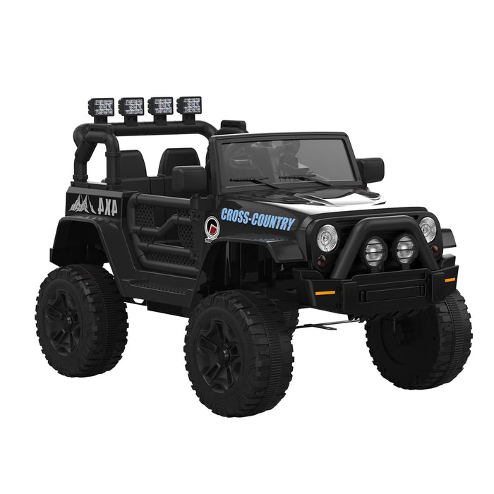 GREEN OUTLANE 12V Kids Ride On Truck Car W/Parent Remote Control, Ride On Toys For Big Kids, 4-Wheeler Suspension, Safety Belt, 2-Seater, Led Lights, Black (LOCAL PICKUP ONLY)