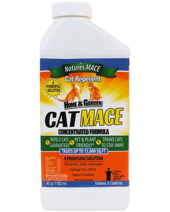 Nature's Mace 40 Ounce Cat Repellent Concentrate, Cat Repellent Spray, Keep Cats Out, Train Your Cat To Stay Out, Cat Training Tool, Cat Repellent Indoor & Outdoor, Cat Scratch Deterrent, Mint, Orange