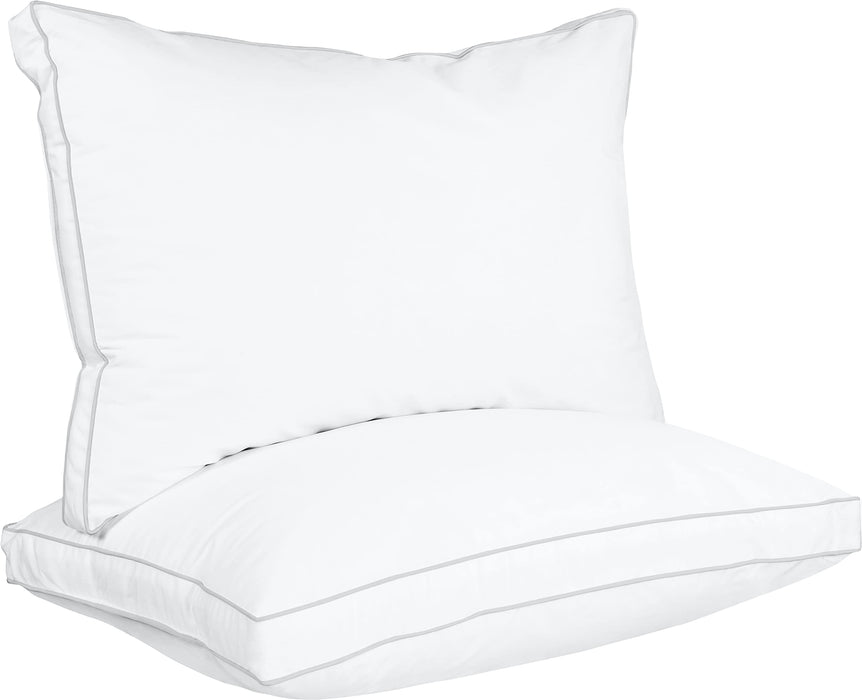 Utopia Bedding Bed Pillows For Sleeping Queen Size (White), Set Of 2, Cooling Hotel Quality, Gusseted Pillow For Back, Stomach Or Side Sleepers
