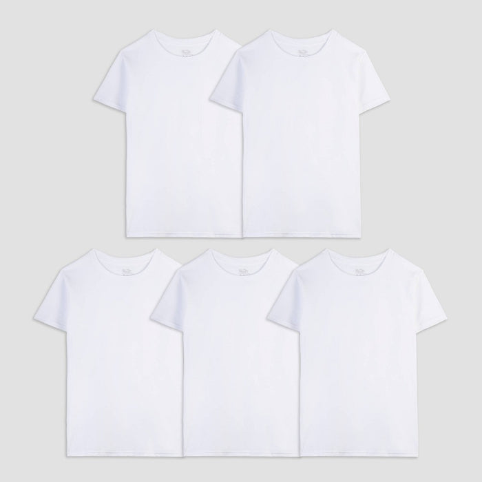 Fruit of the Loom Boys' 4 + 1 Bonus Pack T-Undershirt - White XL