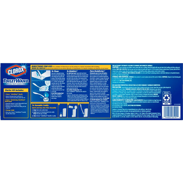Clorox ToiletWand Disposable Toilet Cleaning System - ToiletWand Storage Caddy and 6 Refill Heads