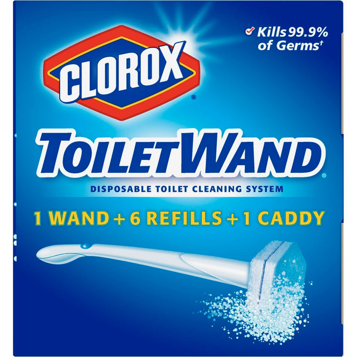 Clorox ToiletWand Disposable Toilet Cleaning System - ToiletWand Storage Caddy and 6 Refill Heads