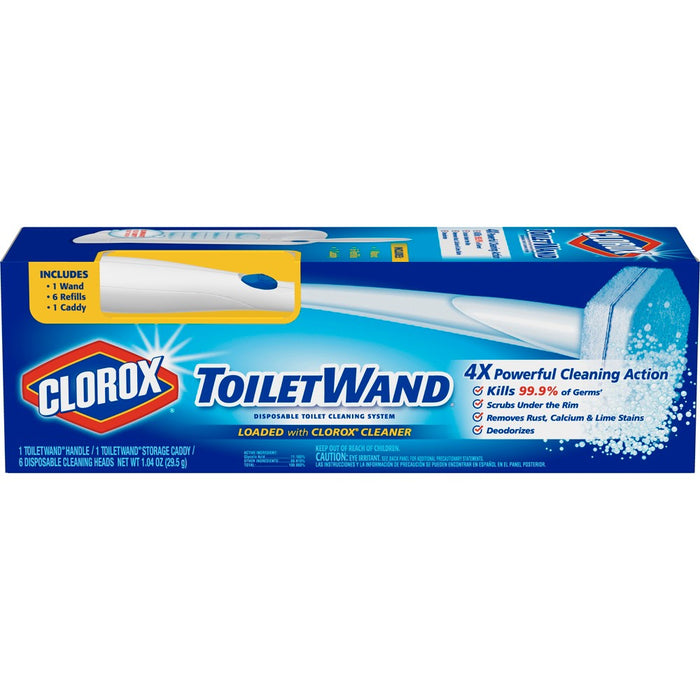 Clorox ToiletWand Disposable Toilet Cleaning System - ToiletWand Storage Caddy and 6 Refill Heads