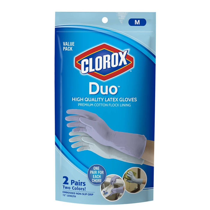 Clorox Duo Latex Gloves - Medium