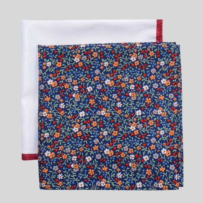 Men's Charles Floral Print Pocket Square Set - Goodfellow & Co Blue One Size