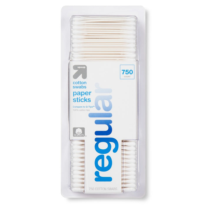 Regular Cotton Swabs Paper Sticks - 750ct - up & up