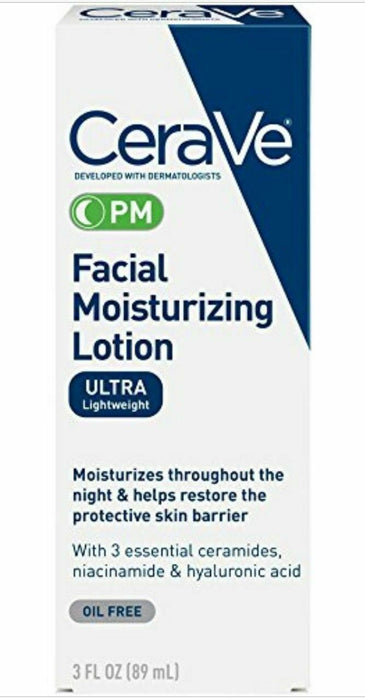 Cerave Facial Moisturizing Lotion for Nighttime, Ultra Lightweight, 3 Oz