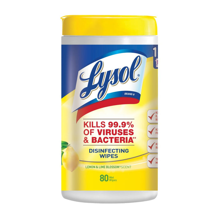 Lysol Disinfecting Wipes, Lemon & Lime Blossom, 80 wipes