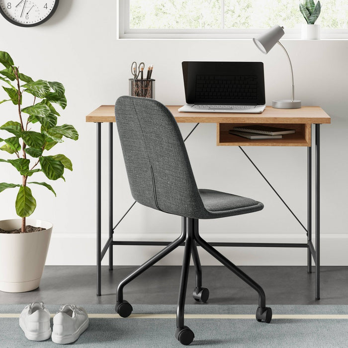 Wood and Metal Writing Desk with Storage Natural - Room Essentials (LOCAL PICKUP ONLY)