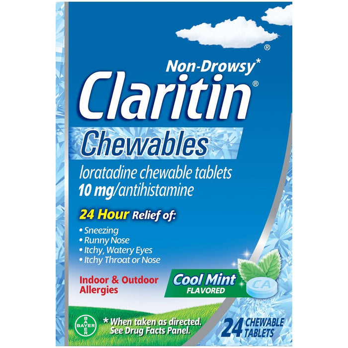 Claritin Loratadine Non-Drowsy Allergy Relief Chewables - Cool Mint - 24ct