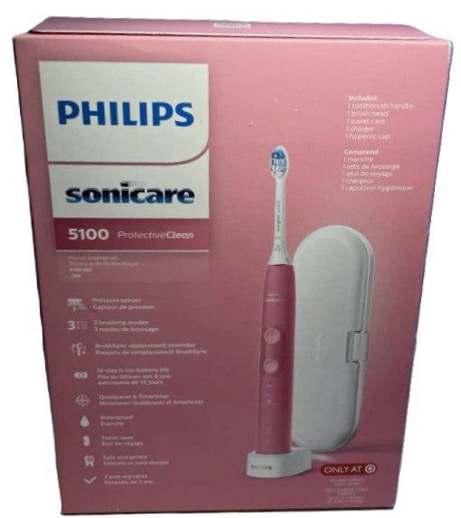 Philips Sonicare Protective Clean 5100 Gum Health Electric Toothbrush Deep Pink