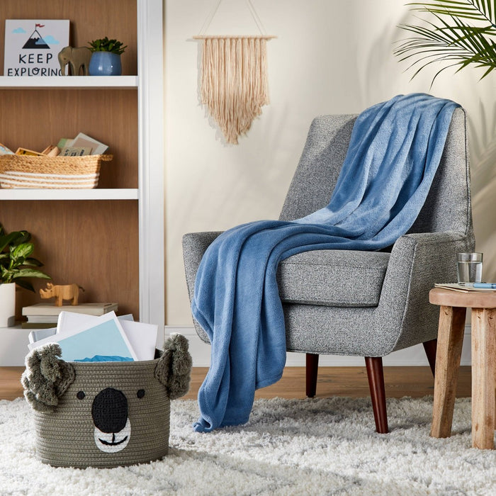 Twin Plush Blanket Blue - Pillowfort