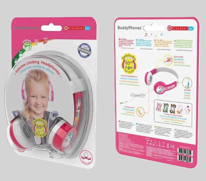 Buddyphones Discover Kids On-Ear Wired Headphones - Pink