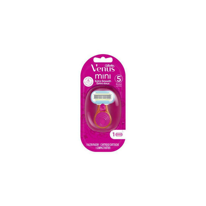 Venus Mini Extra Smooth On The Go Women's Razor + 1 Razor Blade Refill + 1 Travel Case - Trial Size
