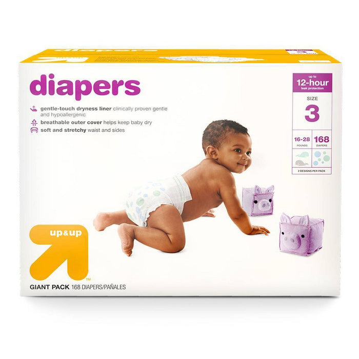 Diapers Giant Pack Size 3 - 168ct - up & up