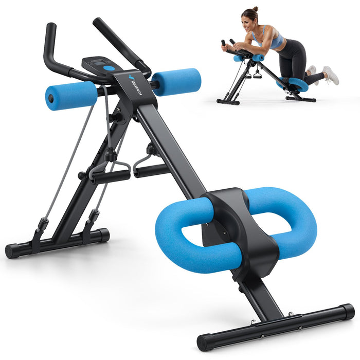 MERACH Ab Machine, Ab Workout Equipment, Adjustable Ab Trainer Machine For Abs Workout At Home Gym, Foldable, Knee Protection, Abdominal Trainer For Stomach Workout (Blue) (LOCAL PICKUP ONLY)