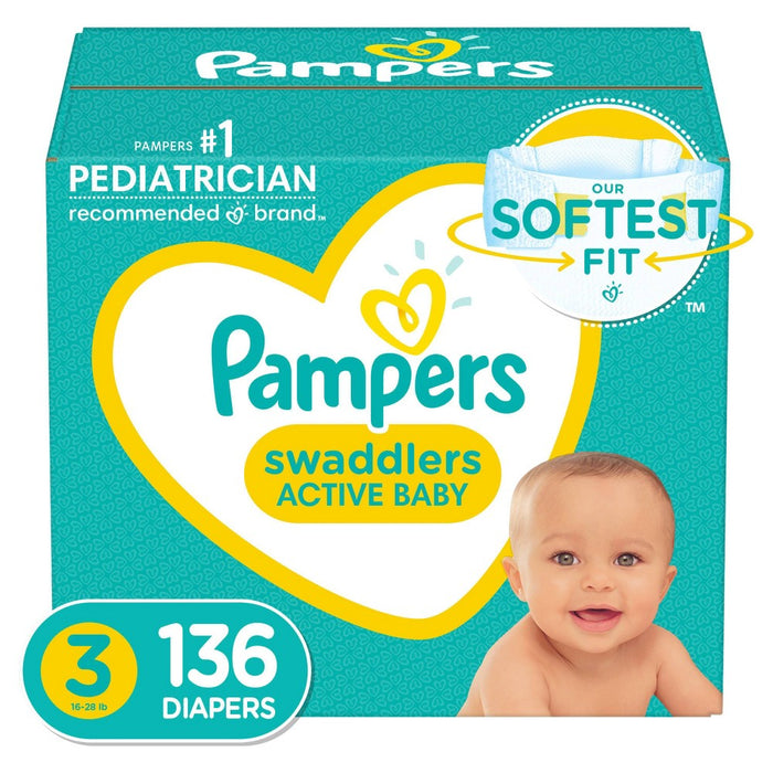 Pampers Swaddlers Disposable Diapers - Size 3 (136ct 037000773061