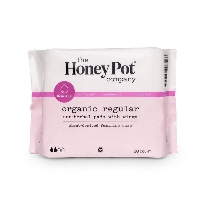 The Honey Pot Organic Cotton Non-Herbal Regular Pads - 20ct