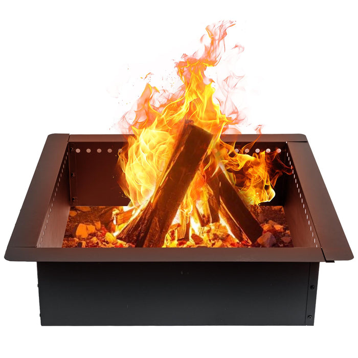 Outvue 42 Inch Square Fire Pit Ring, Heavy Duty Firepit Ring, DIY Campfire Insert Above Or In-Ground, For Outdoor, Camping, And Bonfires (LOCAL PICKUP ONLY)