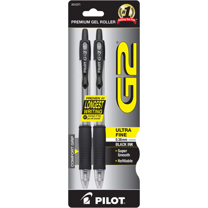 PEN,G2-3,ULTRA FINE,BK,2PK