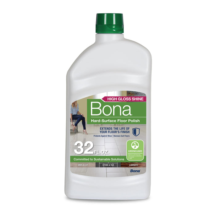 Bona Multi-Surface Floor Polish - 32 Fl Oz - High Gloss Shine - Protects And Renews Stone, Tile, Laminate, And Vinyl Flooring - Covers 500 Sq Ft