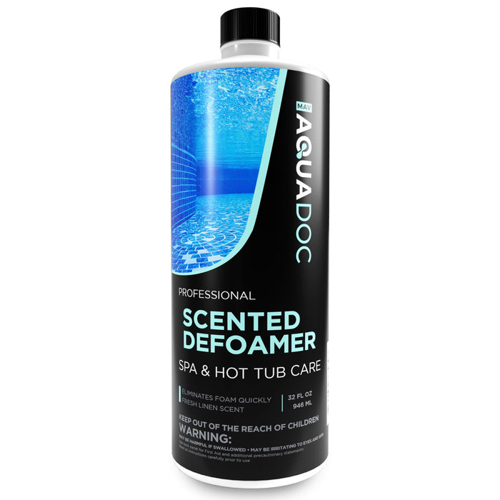 Scented Hot Tub Defoamer & Spa Defoamer With Fresh Linen Scent - Spa Anti Foam & Hot Tub Anti Foam To Get The Foam Out For Spa & Hot Tub Foam Removal, Defoamer For Hot Tubs | Aquadoc 32Oz