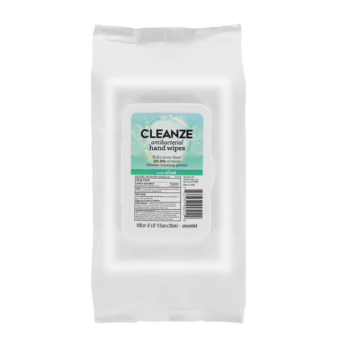 Cleanze Antibacterial Hand Sanitizing Wipes | 100 Count Hand Wipes, Unscented Disinfecting Hand Sanitizer Wipes With Aloe | Antibacterial Hand Wipes Kill 99.9% Of Most Illness Causing Germs