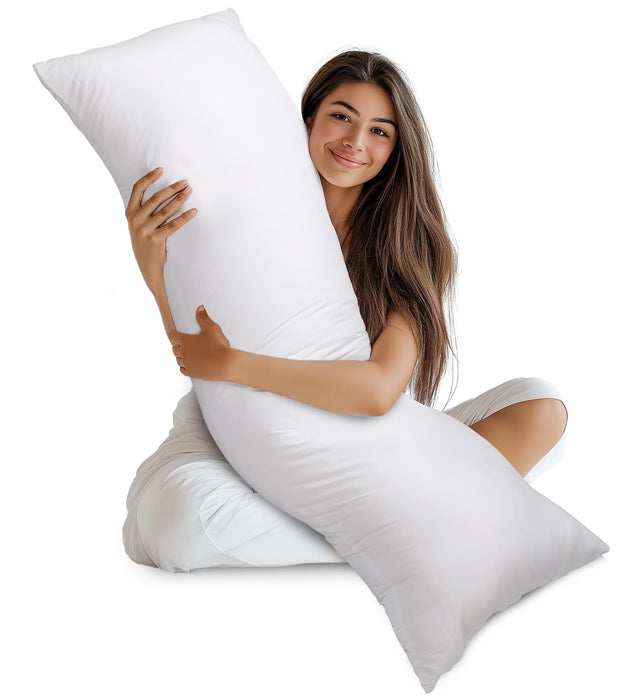 Utopia Bedding Full Body Pillow For Adults (White, 20 X 54 Inch), Long Pillow Insert For Sleeping, Ideal For Side Sleepers