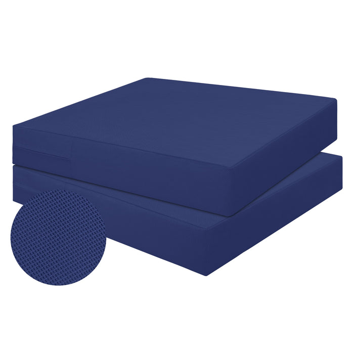 Easy-Going Patio Chair Cushion 19 X 19 Inch Set Of 2 Durable Textilene Outdoor Seat Cushions For Patio Furniture Fade Resistant Garden Sofa Couch Chair Pads, Navy