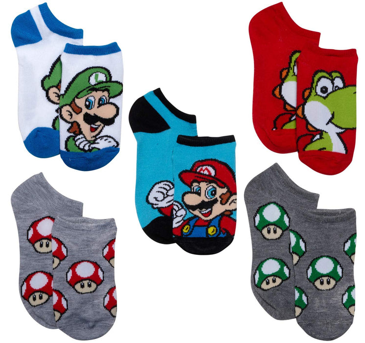 Mario Boys 3 Pack No Show Socks