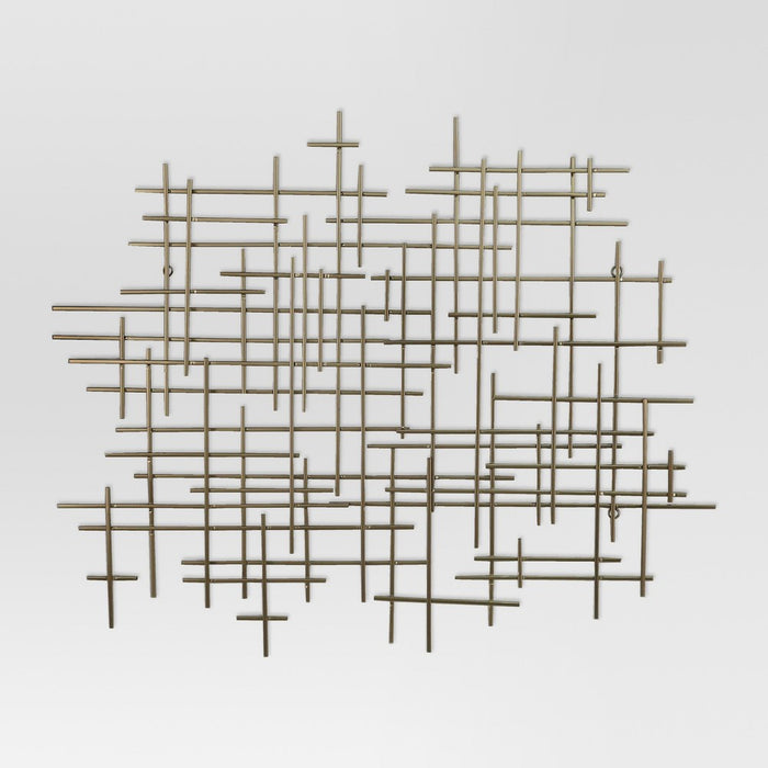 36"x30" Mid-Century Metal Wall Decor Gold - Project 62 (LOCAL PICKUP ONLY)