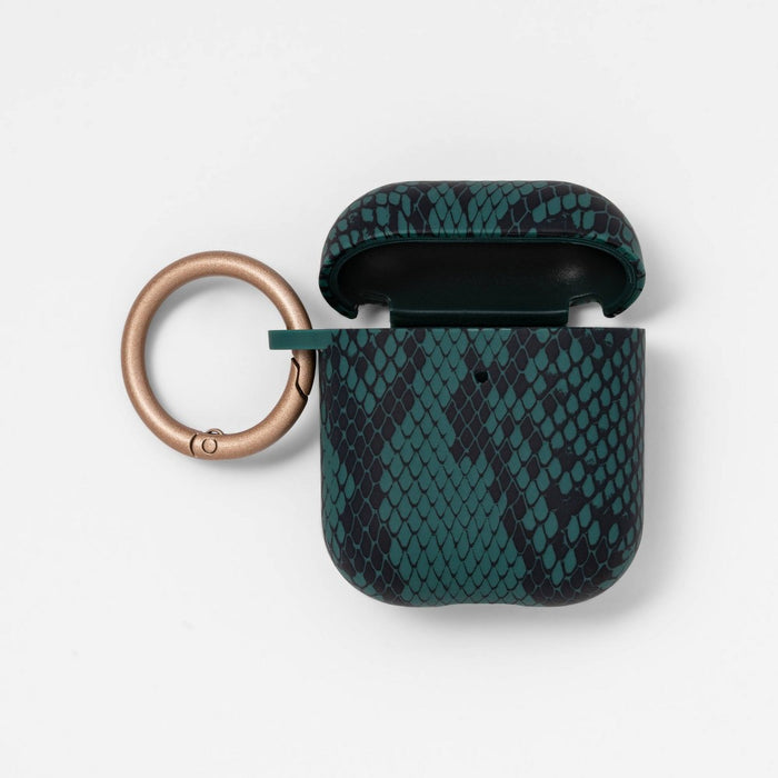 heyday Airpod Case - Snake Skin Print Green