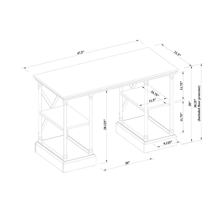 Conway Wood Writing Desk with Storage Gray - Threshold (LOCAL PICKUP ONLY)