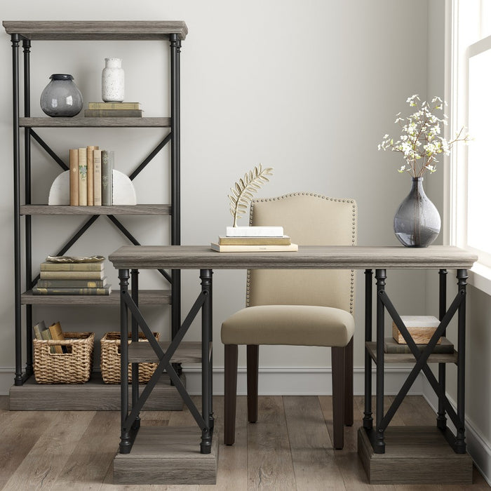 Conway Wood Writing Desk with Storage Gray - Threshold (LOCAL PICKUP ONLY)