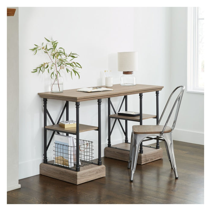 Conway Wood Writing Desk with Storage Gray - Threshold (LOCAL PICKUP ONLY)