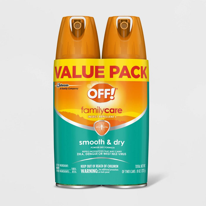 OFF! 4oz 2ct FamilyCare Insect Repellent Smooth & Dry