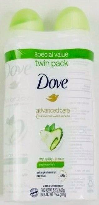 Dove go Fresh Cool 48-Hour Antiperspirant & Deodorant Spray Twin Pack 2ct