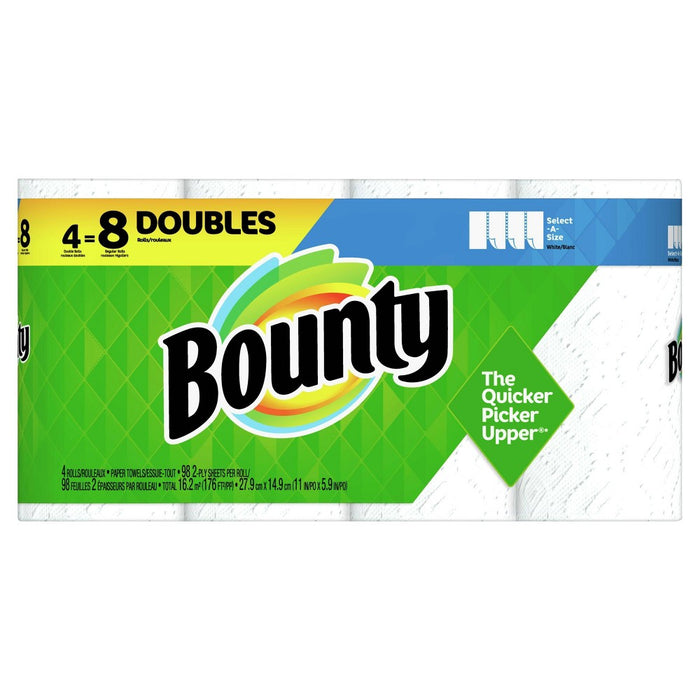 Bounty Select-A-Size Paper Towels - 4 Double Rolls.