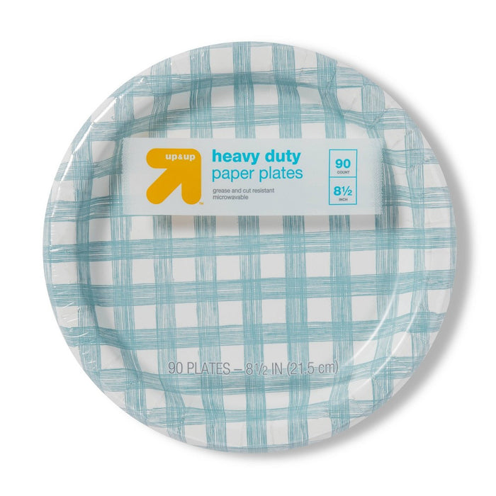 Line Plaid Paper Plate 8.5" - 90ct - up & up